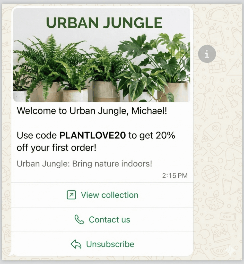 whatsapp marketing message template